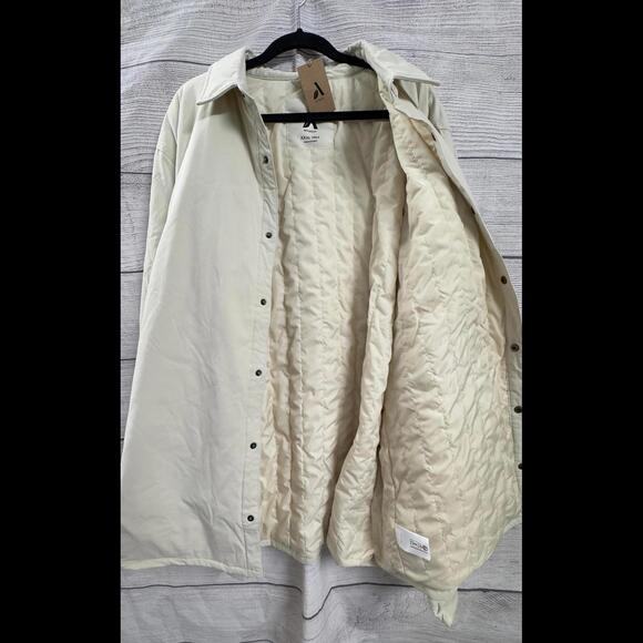 Amazon Essentials Cream Button Down Shacket Nylon Loose Fit Men Size 3XL Tall - Picture 5 of 5